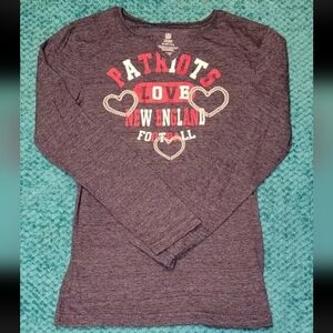New England Patriots Girls Long Sleeve T Shirt  XL 14/16 Patriots Love NFL